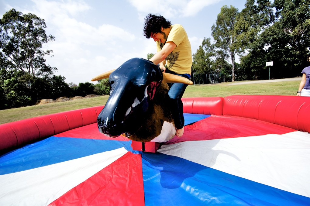 Bull Ride Game on rent for Events, Birthday Party, School Carnival