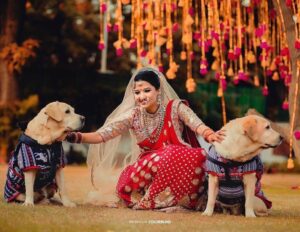 bride entry with Pet